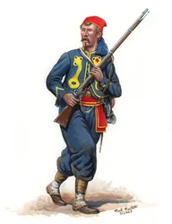 155º Regimiento de Infantería de Pensilvania Zouave 1864, 2023 (Acrílico Gouache sobre Bristol)
