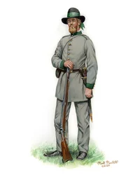 Regimiento alemán de fusileros Schutzen de Filadelfia 1861, 2024 (Acuarela y gouache sobre Bristol)