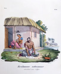 Astrónomo brahmán, calculando el eclipse, 1828