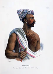 Jefe de la casta en Pondicherry Puducherry, India, 1828