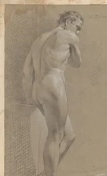 Desnudo masculino de pie, visto desde atrás (1er premio 1770)