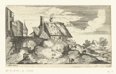 paisaje con puerta de la ciudad