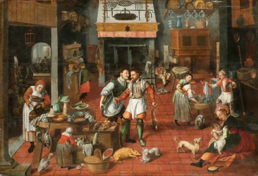 Interior de cocina, c. 1565