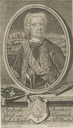 Retrato del Conde Burkhard Christoph von Münnich 1683-1767, ca 1730