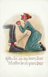 Aunque estoy de rodillas querida, preferiría estar en las tuyas querida