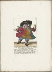 El enano Gilles Platfues como maestro de danza francesa, ca. 1710 monseñor Gilles Platfues, Maitre de Danse a l