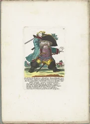 De dwerg Hanss Görge Prijhann como oficial woeste, hacia 1710 Hanß Görge Prijhann, nacido Donnerhundt, de Scanderbeg de un bastardo Hottendottin Rottmeister el atrevido y devorador de hierro, Catharina, köpffer y Bluth gurgln contra Champmerdant (título