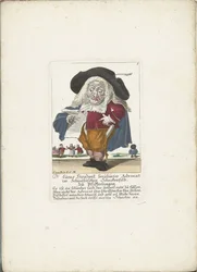 De dwerg Lucas Hirnzwik como een advocaat, hacia 1710 dr. Lucas Hirnzwik, famoso abogado en Suabia Schnekenfeld, sobre rebozuelos (título sobre objeto) Il Callotto resurcitato o Gabinete pequeño recién amueblado (título de la serie)