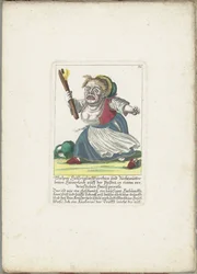 De dwerg Malper Höllriglin como waardin, hacia 1710 Malper Höllriglin Würthin y madre reproductora en Hünerloch auff der Pasteij, en un pleito doméstico malhumorado (título sobre el objeto) Il Callotto resurcitato o Gabinete pequeño recién amueblado (títul