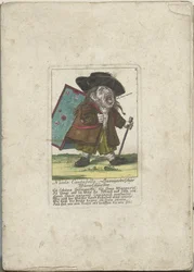 De dwerg Nicolo Cantabella, hacia 1710 Nicolo Cantabella, cortador de gusanos de Saboya (título sobre el objeto) Il Callotto resurcitato o Gabinete pequeño recién amueblado (título de la serie)