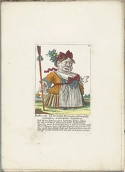 De dwerg Ruffanella como pastora, hacia 1710 Ruffanella, pastora riéndose de la conmovedora petición de Ploriander (título sobre el objeto) Il Callotto resurcitato o Gabinete pequeño recién amueblado (título de la serie)