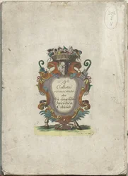 Impresión del título de la serie: Il Callotto resurcitato o Gabinete mediano recién amueblado, hacia 1710 Il Callotto resurcitato o Gabinete pequeño recién amueblado (título de la serie)