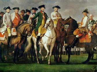 El emperador José II y sus generales en el campamento militar ...