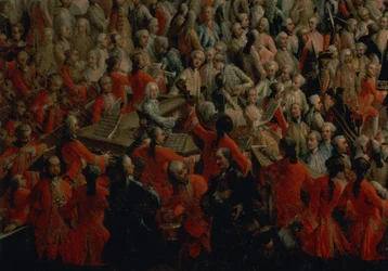 Banquete de la corte en la Gran Antecámara del Palacio de Hofburg, Viena (detalle)