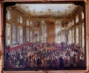 María Teresa de Austria (1717-1780) en la ceremonia de institución de la Orden de San Esteban en 1764