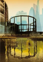 Torre de gas de Broadway, 2013 (serigrafía)
