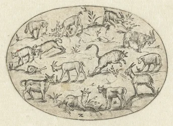 Óvalo con trece cabras Nev Thier Bvechlein (título de la serie)