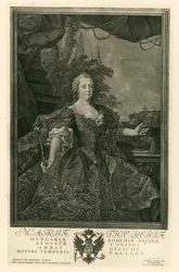 María Teresa, emperatriz del Sacro Imperio Romano Germánico (grabado)