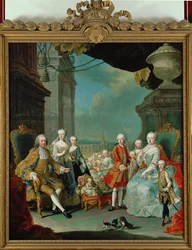 El emperador Francisco I, María Teresa y sus hijos (pintura sobre lienzo)