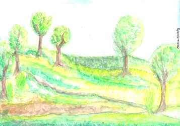 Vista del jardín en primavera