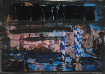 Canal Grande abstracto negro 1