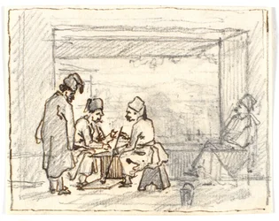 Orientales jugando a las cartas