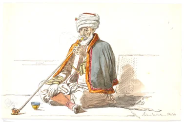 Un fumador de opio turco (Jaia Dervicha) en Chalkis