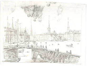 Vista desde Gl. Strand a través de Højbro hacia la Bolsa