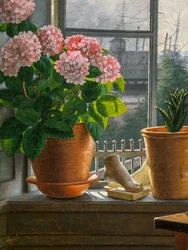 Vista frontal de la ventana del artista, detalle