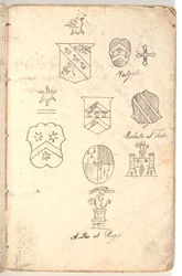 Diferentes escudos de armas y divisas