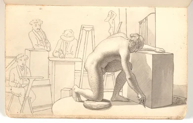 Artistas dibujando del modelo