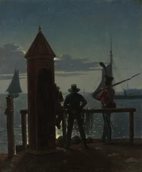 Vista desde las murallas de la ciudadela en Copenhague a la luz de la luna, 1839