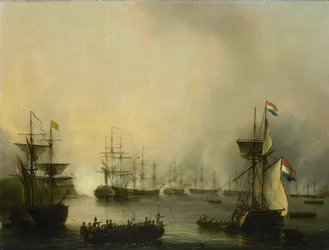 El bombardeo de Palembang, Sumatra, 24 de junio de 1821