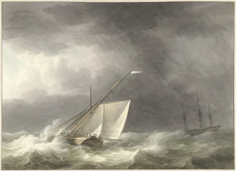 Dos veleros en mares agitados