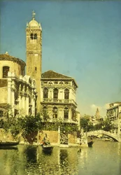 Una escena de canal veneciano