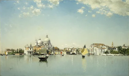 Una vista de Venecia mirando hacia Santa Maria Della Salute