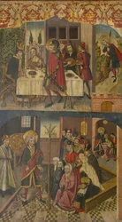 San Cristóbal despidiéndose del Rey que temía a Satanás, San Cristóbal y sus conversos