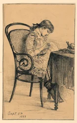 Dibujo, Marian Sewing, 1883