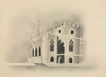 Una iglesia gótica a la luz de la luna