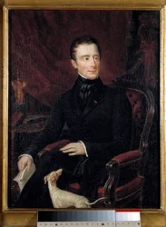 Retrato del poeta francés Alphonse de Lamartine (1790-1869) Pintura de Marianne Lamartine (siglo XIX). París. Museo de la Vida Romántica