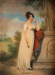 Mary Anne Clarke en la base de una estatua, 1803