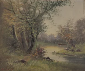 Escena fluvial (óleo sobre lienzo)