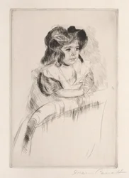 Margot, descansando con los brazos sobre el respaldo del sillón, c. 1903