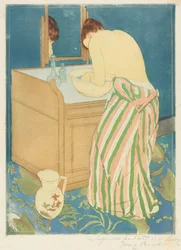 Mujer bañándose