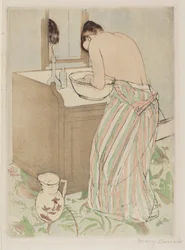 Mujer bañándose, 1890-1891