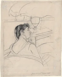 mujer y lámpara