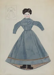 Muñeca y vestido, c. 1937