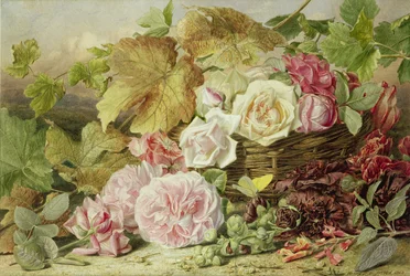 Peonías, Rosas y Malvarrosas, 1862