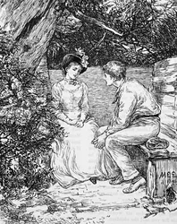 Una pareja cortejando