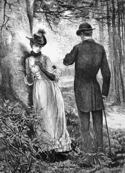 Una pareja cortejando